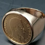 Bague massive en or 18 carats de 10 francs Napoléon III