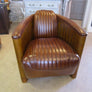 FAUTEUIL CLUB MODELE CANOE CUIR VINTAGE STYLE BATEAU ANNE DE BEJARRY