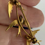 Magnifique Broche divine victorienne en or 18 carats sertie de diamants hirondelles en vol