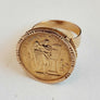 BAGUE CHEVALIÈRE OR 18 K PIECE 20 FRANCS OR 1891