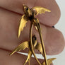 Magnifique Broche divine victorienne en or 18 carats sertie de diamants hirondelles en vol