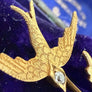 Magnifique Broche divine victorienne en or 18 carats sertie de diamants hirondelles en vol