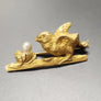 Rare Broche oiseau victorienne en or jaune 18 carats avec nid de perles